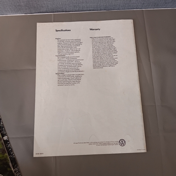 VTG 1971 Volkswagen Brochure Beetle Camper 411 Squareback Karmann Ghia Pamphlet - Picture 7 of 7